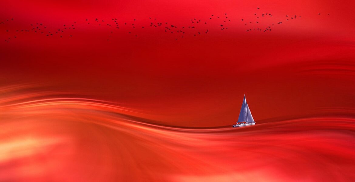 Voilier sur mer rouge - Le courage d'être heureux